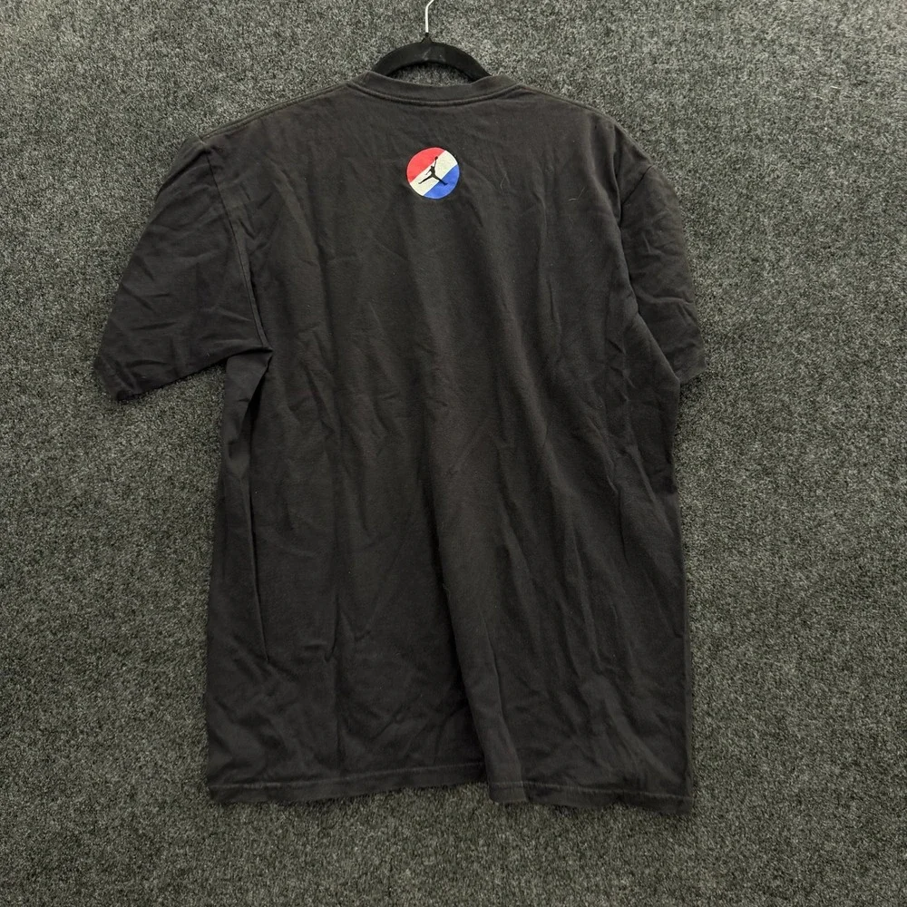 Vintage Air Jordan T Shirt Mens Medium Black Red Blue Logo 90s 2000s Jumpman Tee - Picture 7 of 9